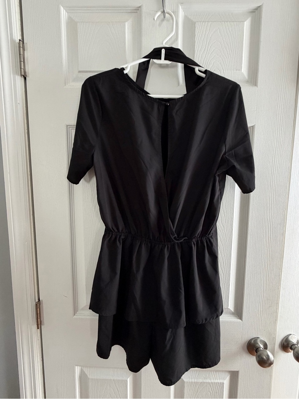 Black Women’s Short Sleeve Peplum Dress